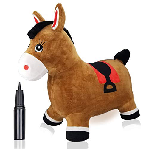 Blue Unicorn Bouncy Jumping Horse Hopper Pump Included Inflatable Rubber Ride on Bouncing Animal Toys for Kids/ Toddlers/ Children/ Boys/ Girls by Inpany 